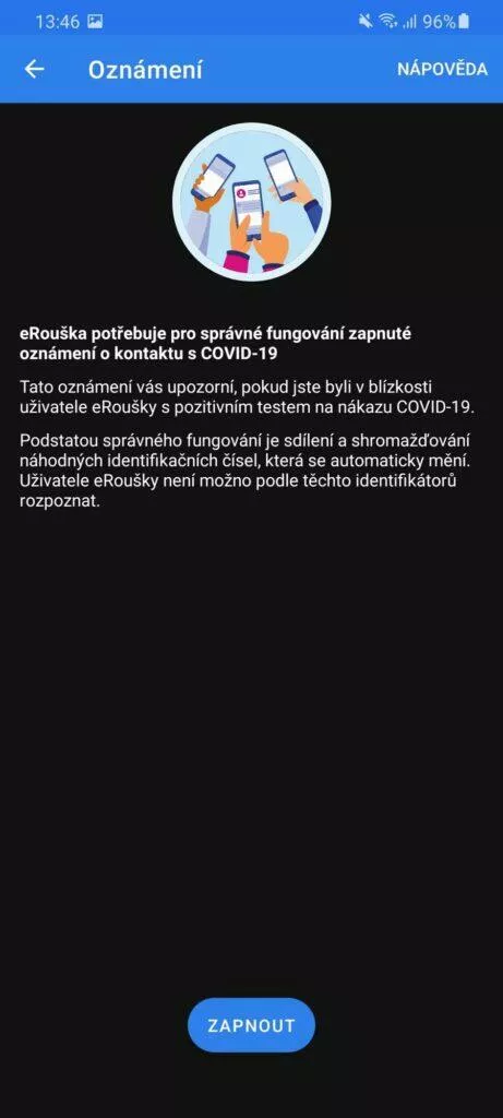 eRouška 2.1 oznámení