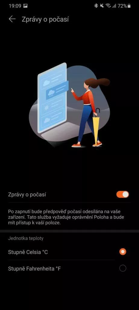huawei health zdravi zpravy o pocasi