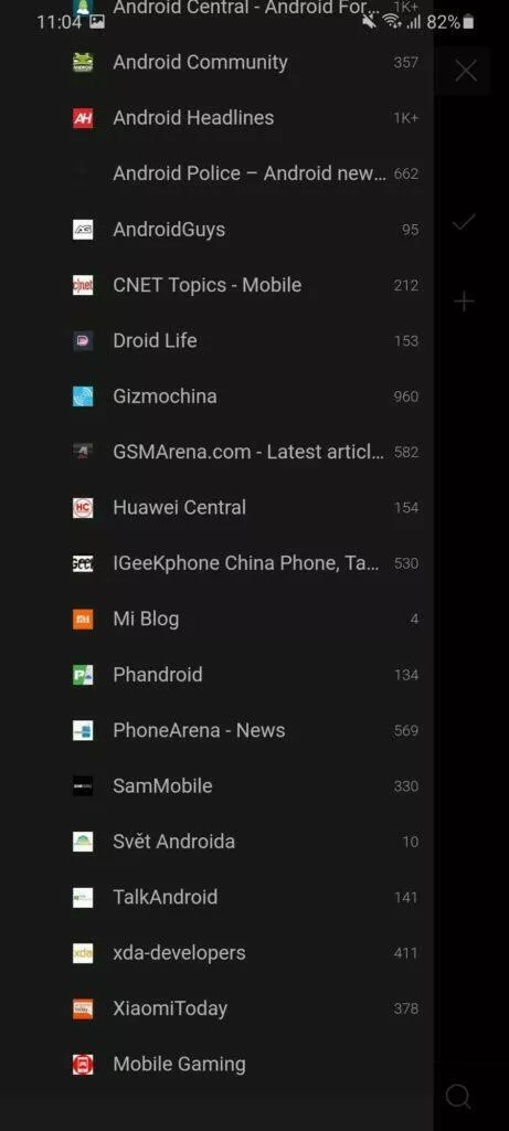 Jak sledovat Svět Androida Feedly zdroje