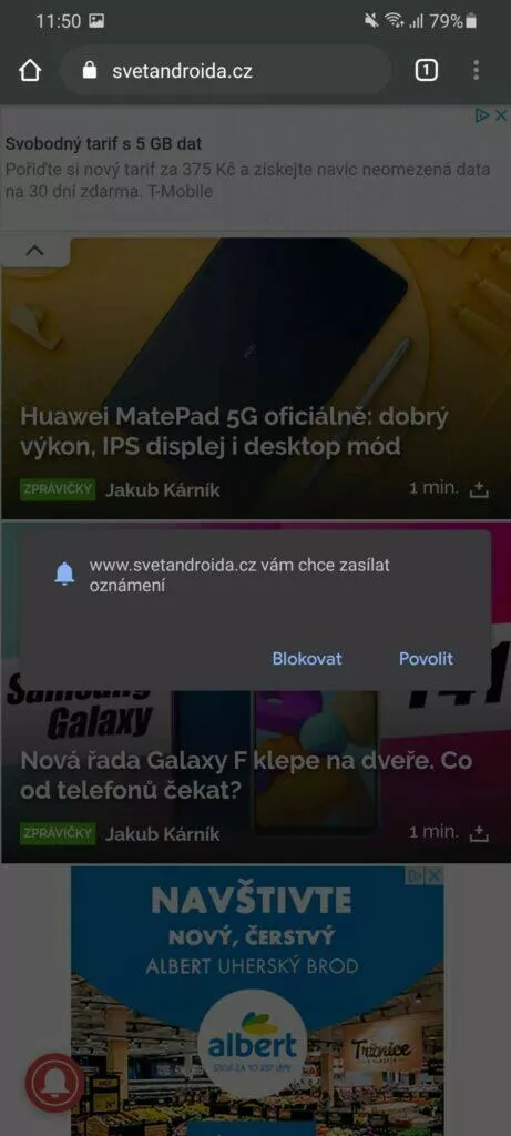 Jak sledovat Svět Androida Push notifikace dotaz
