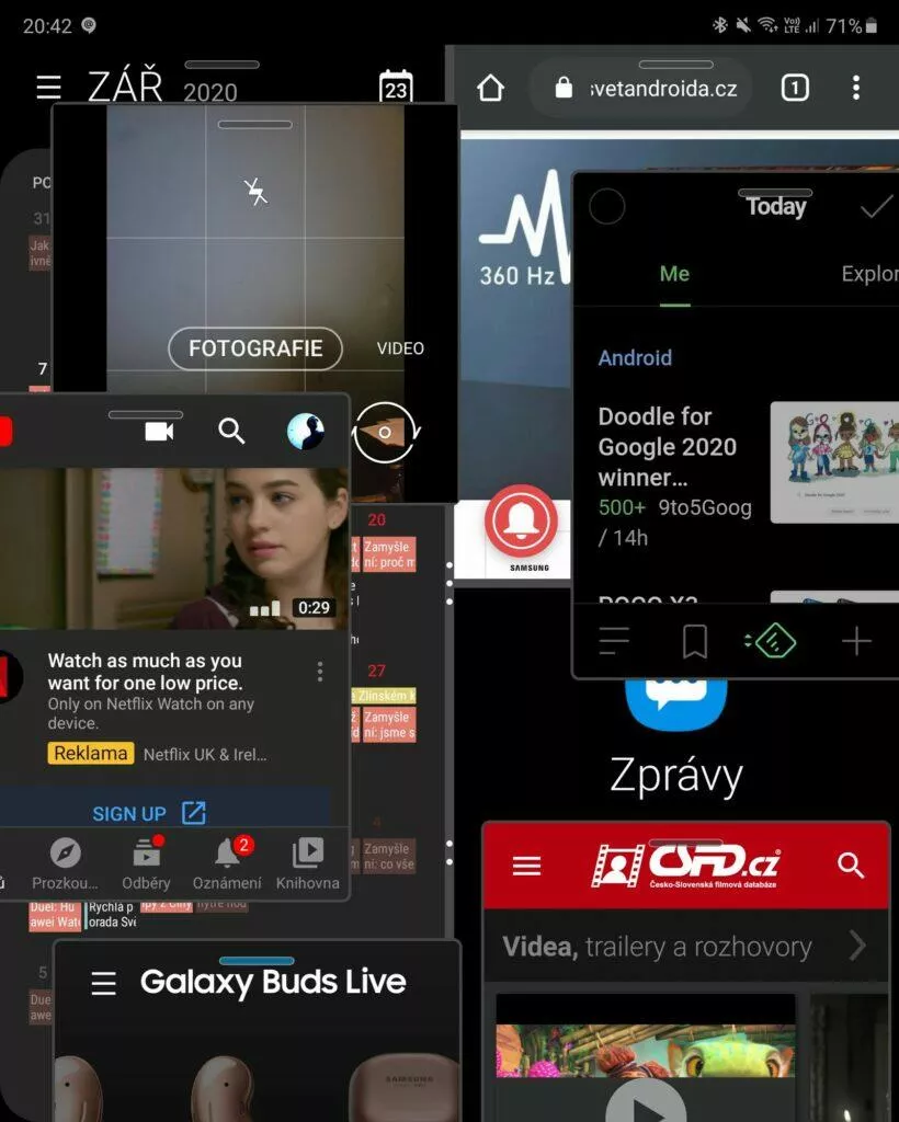 multitasking 8 aplikací