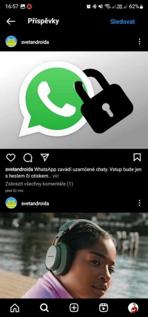 Svět Androida sledování sociální sítě Instagram 2