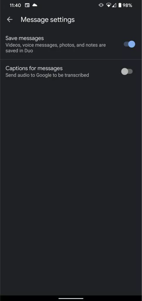 Google Duo titulky videohovory nastavení