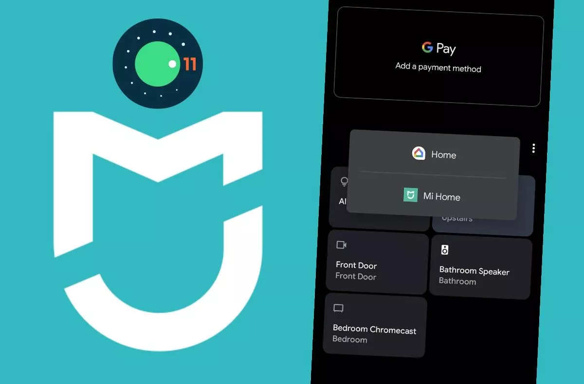 Mi Home Android 11 rychlé přepínání