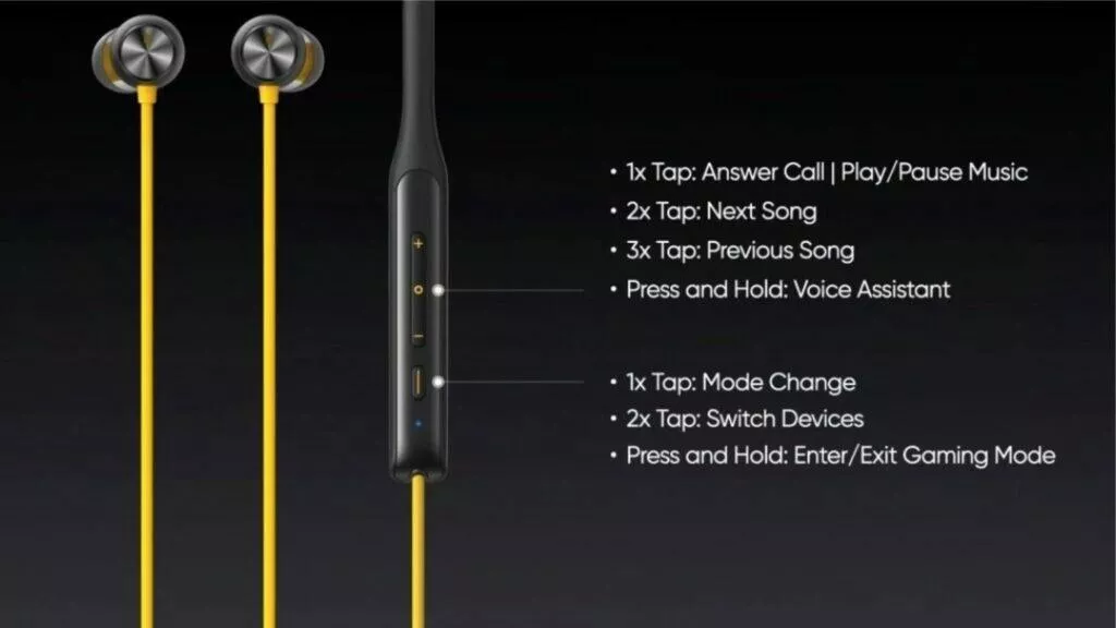 parametry Realme Buds Wireless Pro ovládání