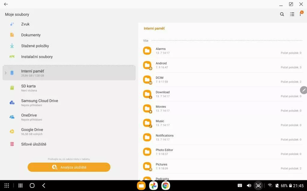 samsung galaxy tab s7 dex spravce souboru