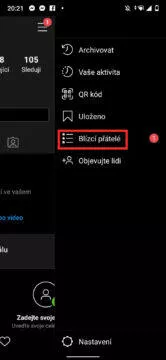 seznam blízkých přátel na instagramu