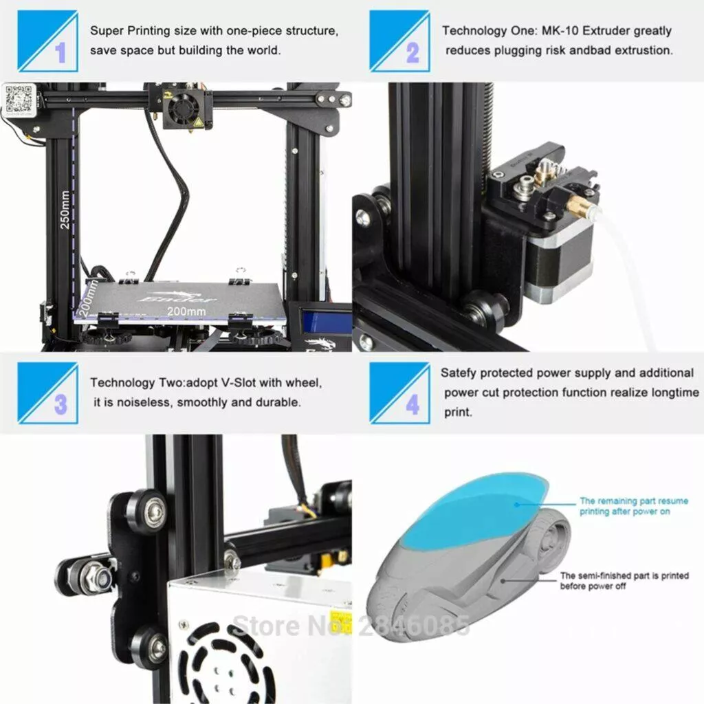3D tiskárna CREALITY Ender-3 funkce