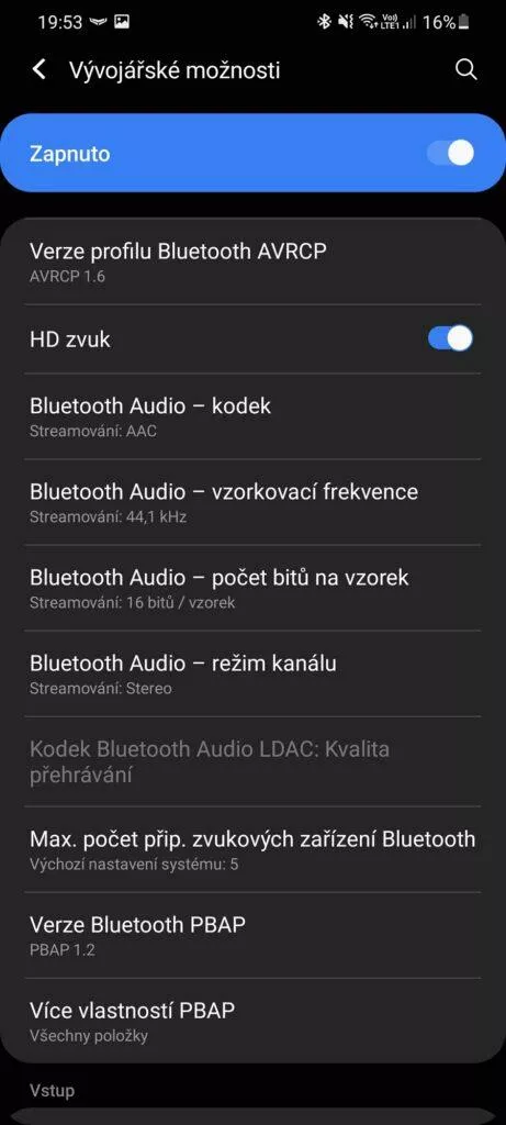 Bluetooth kodeky kvalita zvuku nabídka