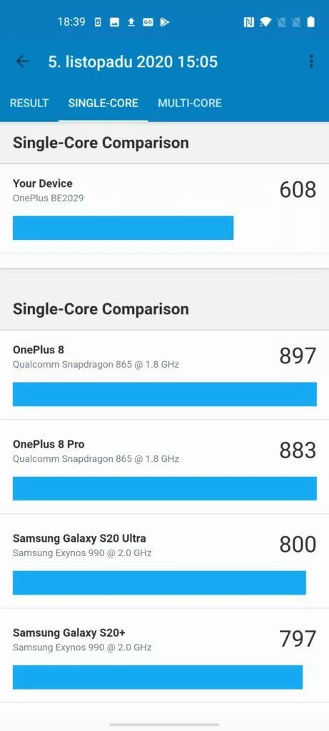 geekbench oneplus nord