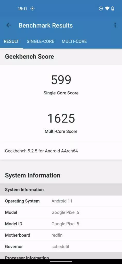 geekbench pixel 5