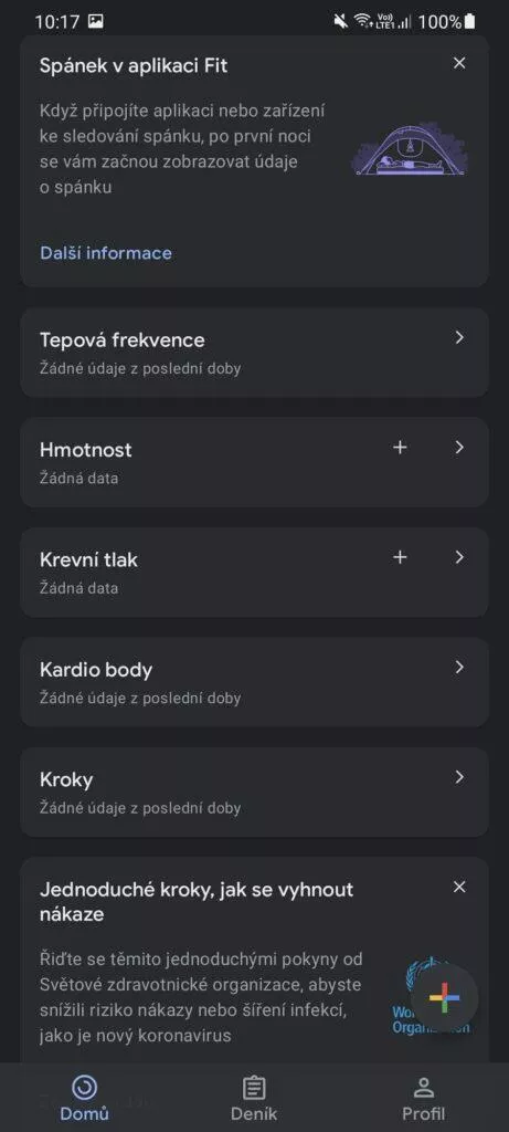 Google Fit Wear OS novinky halvní stránka 2