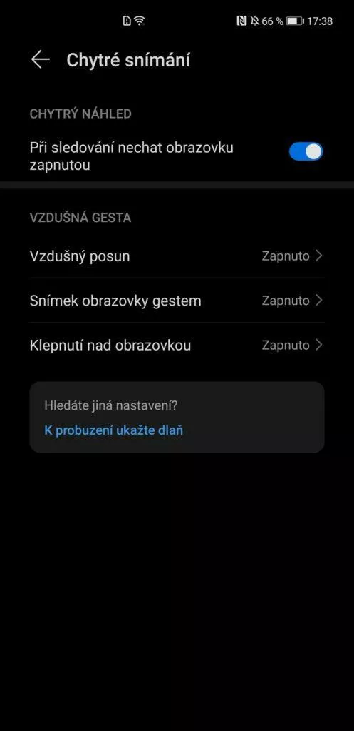 EMUI 11 Huawei Mate 40 Pro vzdušná gesta