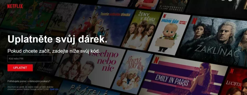 Netflix předplacené karty uplatnění