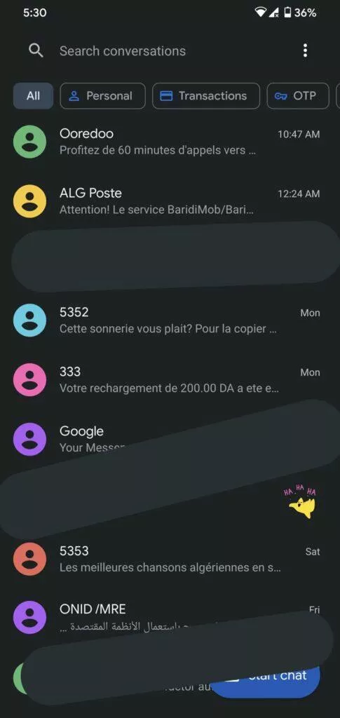 řazeni SMS do kategorií