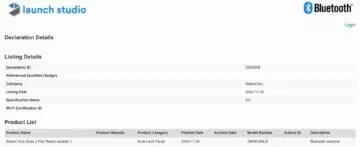 Redmi AirDots 3 Bluetooth certifikace screen