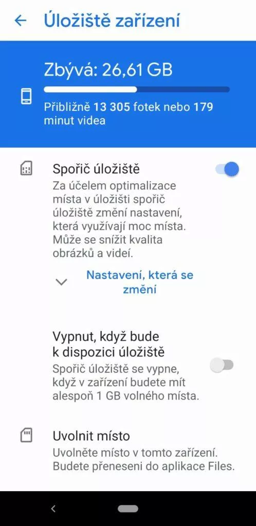 sporic uloziste zapnuto
