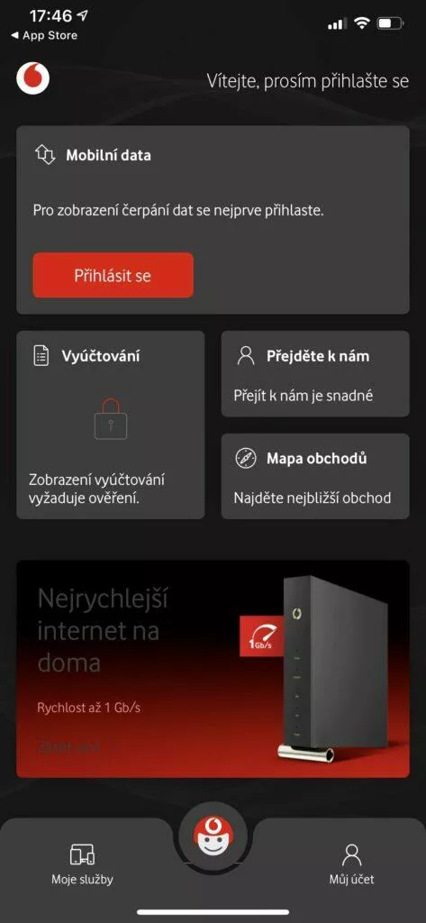 vodafone nový design aplikace