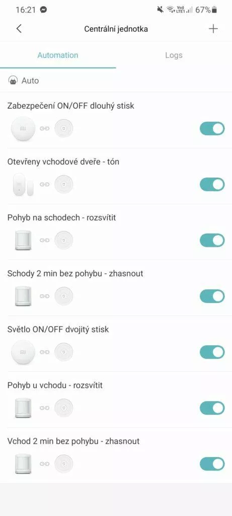 Xiaomi Home scény automatizace