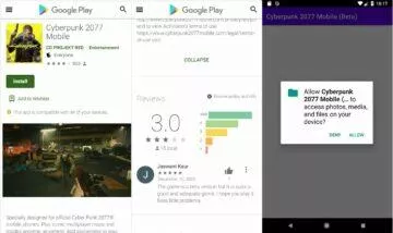 Falešná mobilní verze Cyberpunk 2077