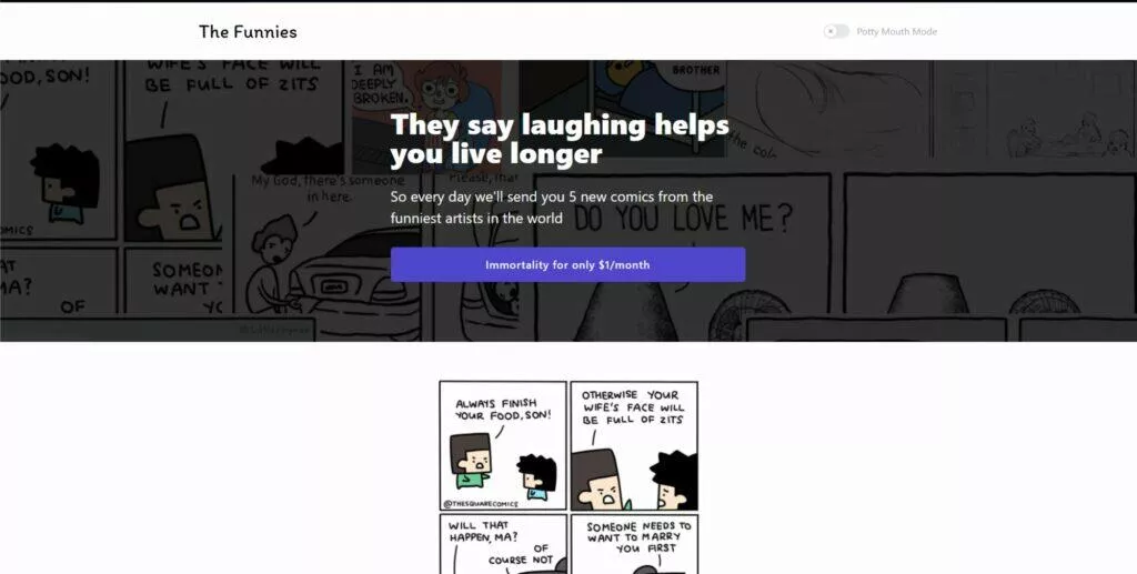 google inspirativní weby aplikace 2020 Funnies.page
