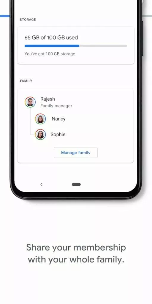 Google One rodine sdileni