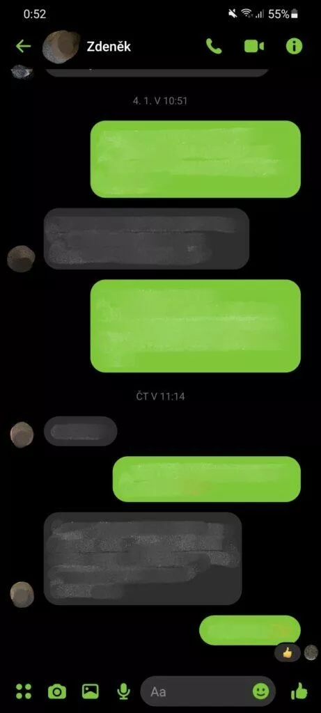 jak změnit barvu Messenger chatu nový vzhled