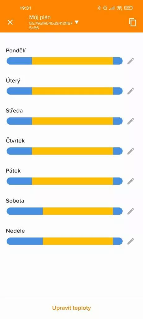 Netatmo Smart Radiator Valves časový plán