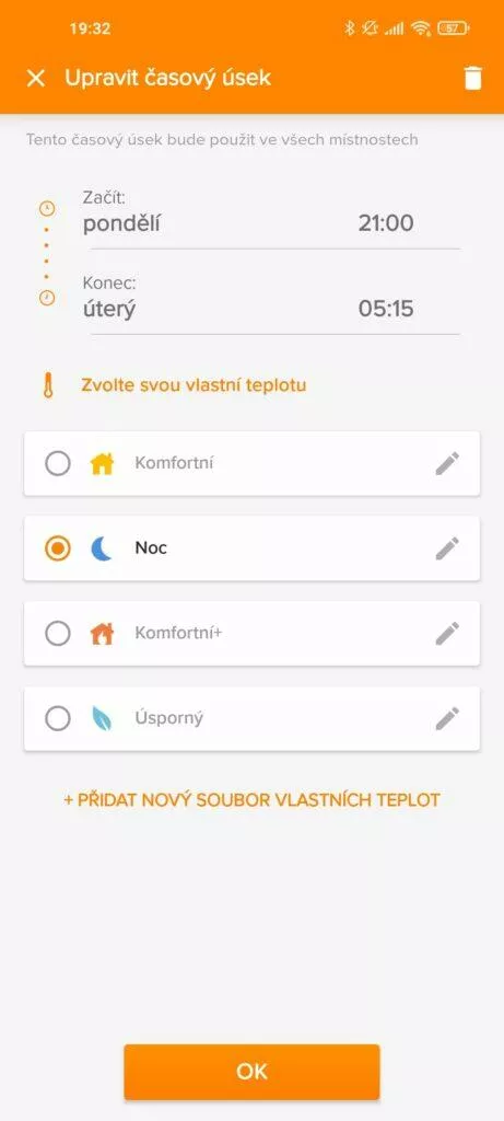 Netatmo Smart Radiator Valves režimy