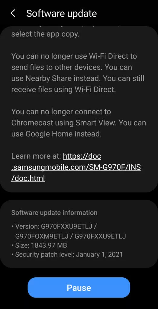 samsung galaxy s10 android 11 aktualizace