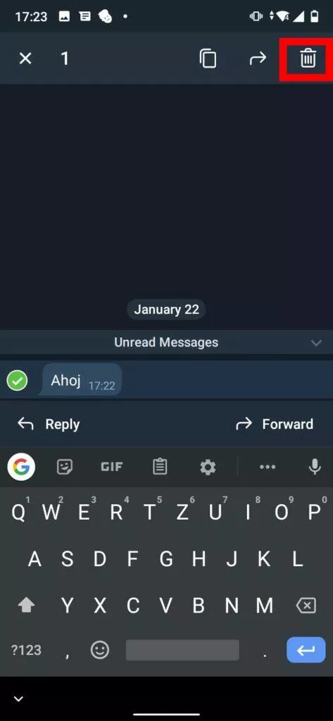 tipy telegram smazání zprávy