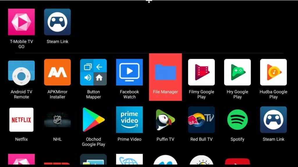XIaomi Mi TV Stick Android TV 9 všechny aplikace