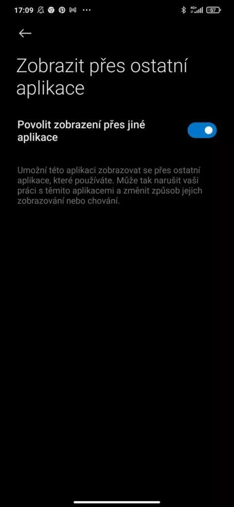 Android 10 zobrazit přes ostatní aplikace