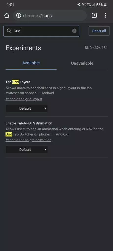 grid tabs