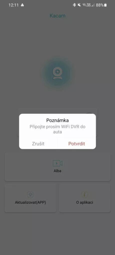 aplikace Kacam chyba