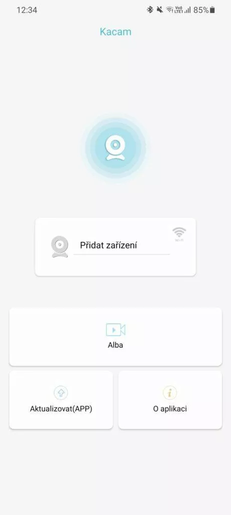 aplikace Kacam kamera nenalezena