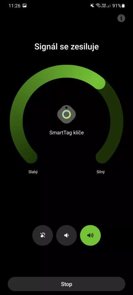 aplikace SmartThings hledání prozvánění