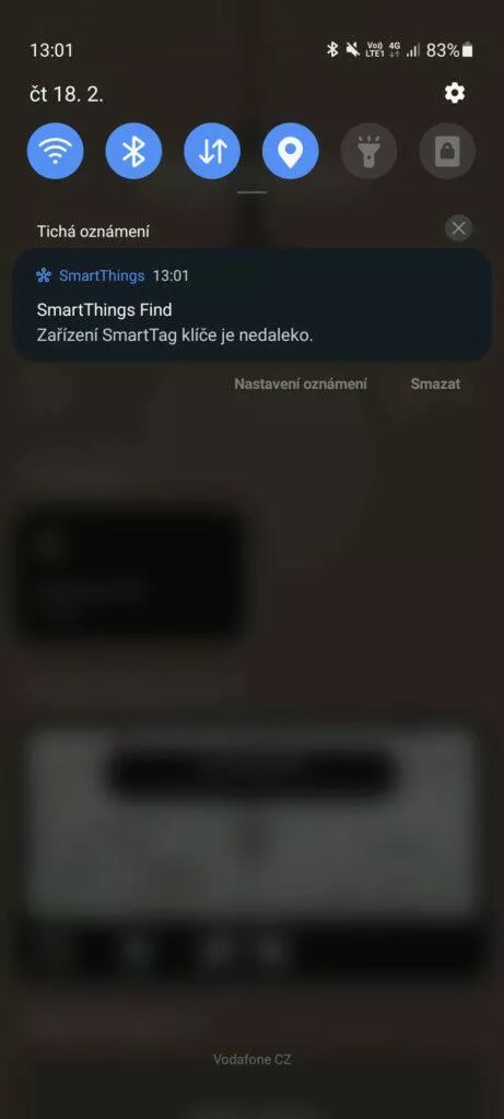 aplikace SmartThings notifikace