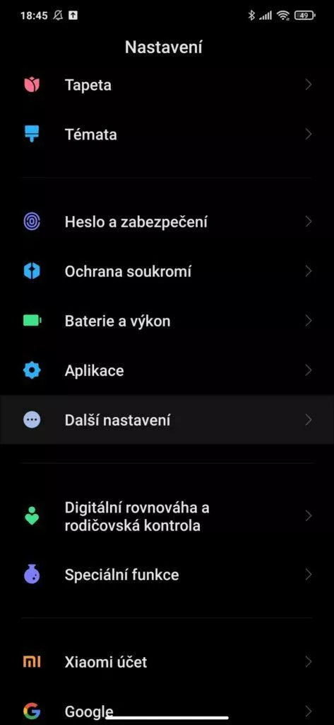 MIUI 12 zpomalený mobil animace další nastavení