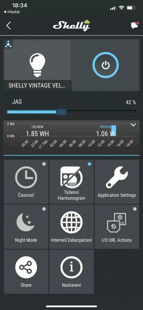 aplikace shelly cloud