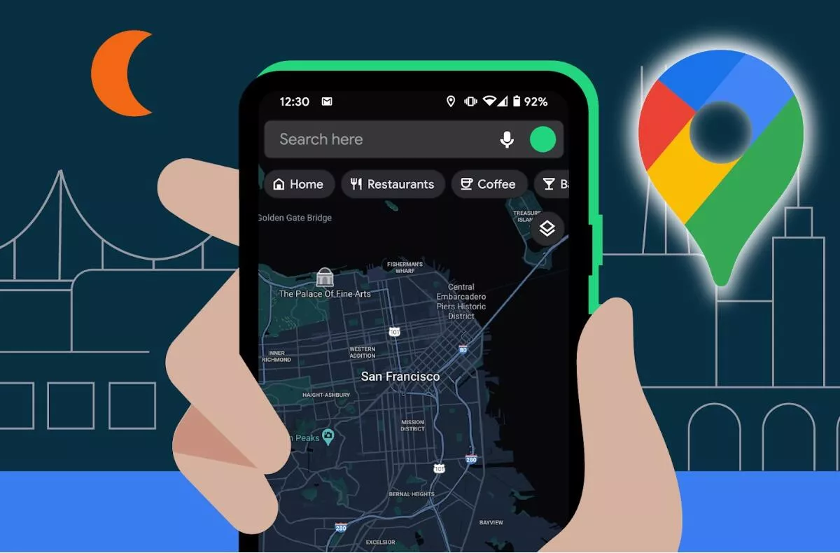 tmavý režim Google Mapy oficiálně