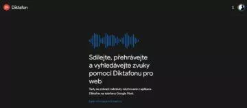 webová verze Google DIktafon screen