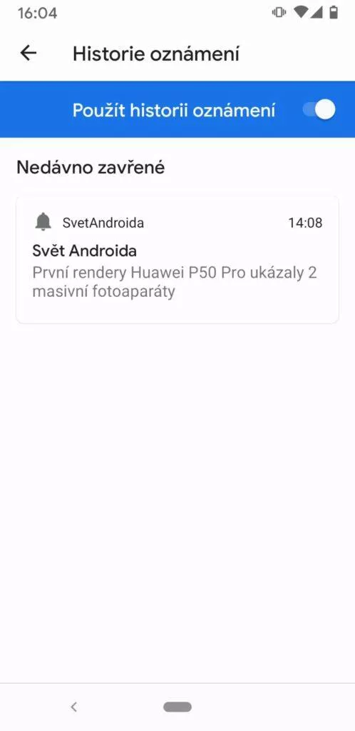 historie oznámeni