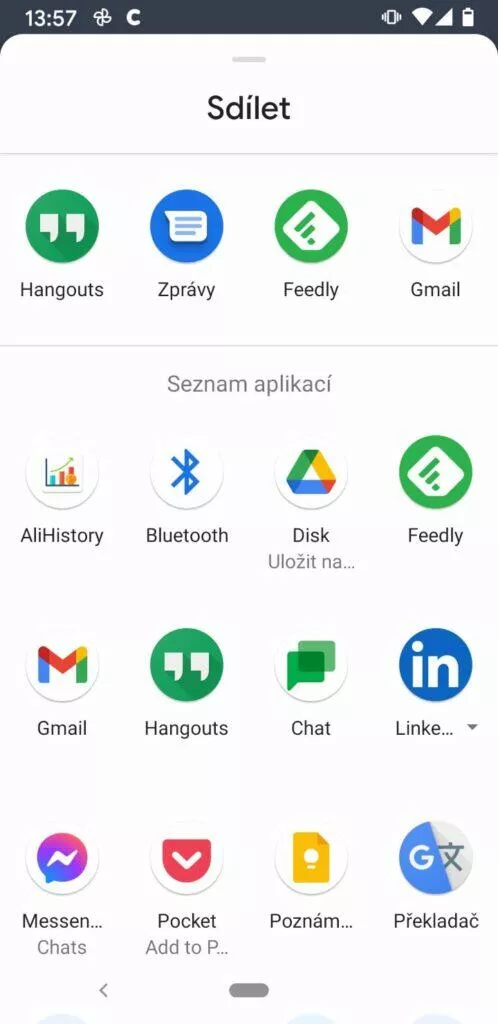 menu sdileni