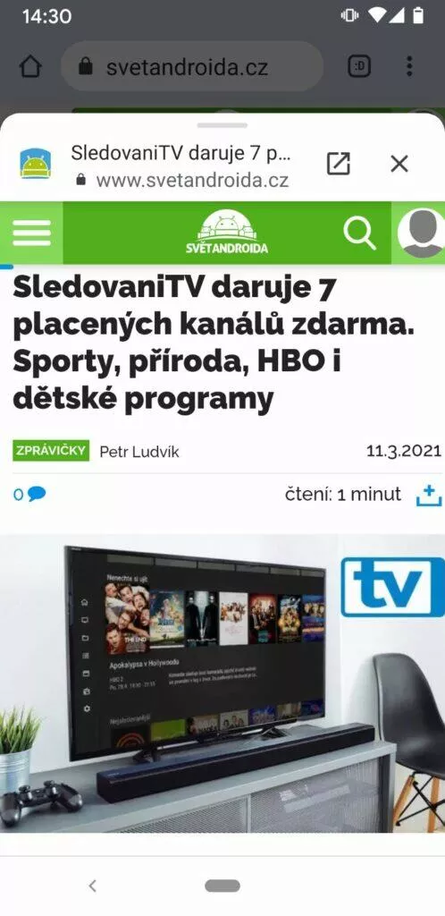 okno náhledu stránky