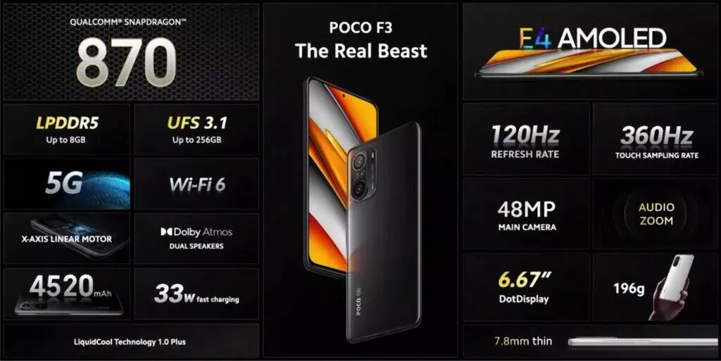 POCO F3 parametry