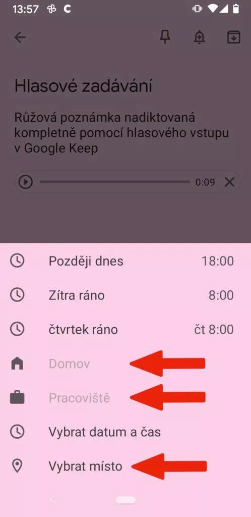 pripomenuti poznamky podle polohy