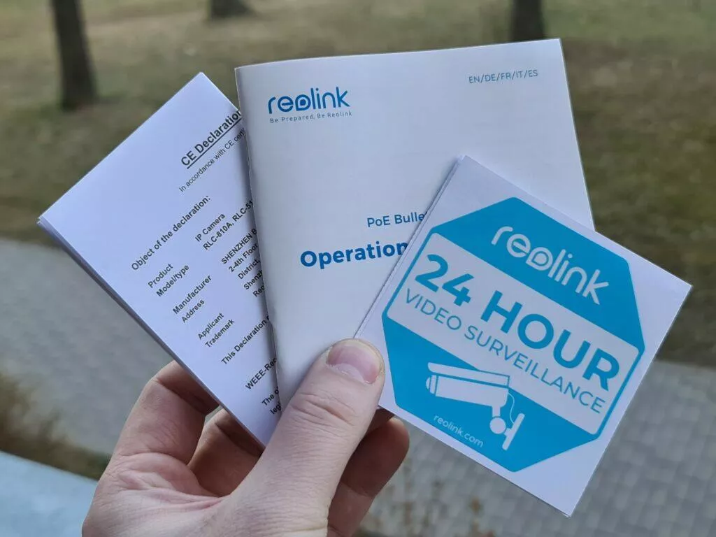 Reolink RLC-810A manuál nálepka záruka