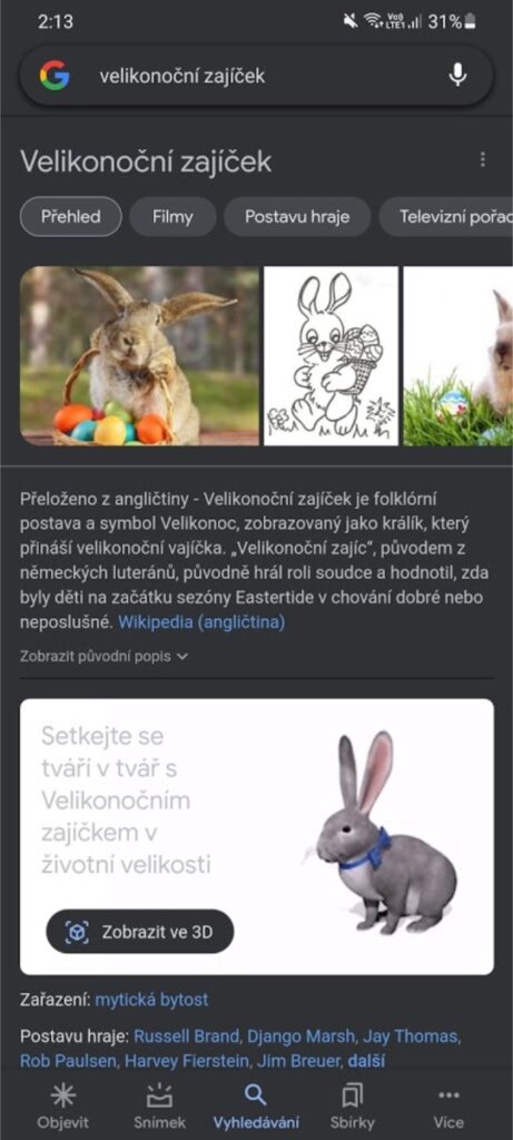 velikonocni zajicek google vyhledavani vysledek