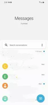 google zprávy One UI